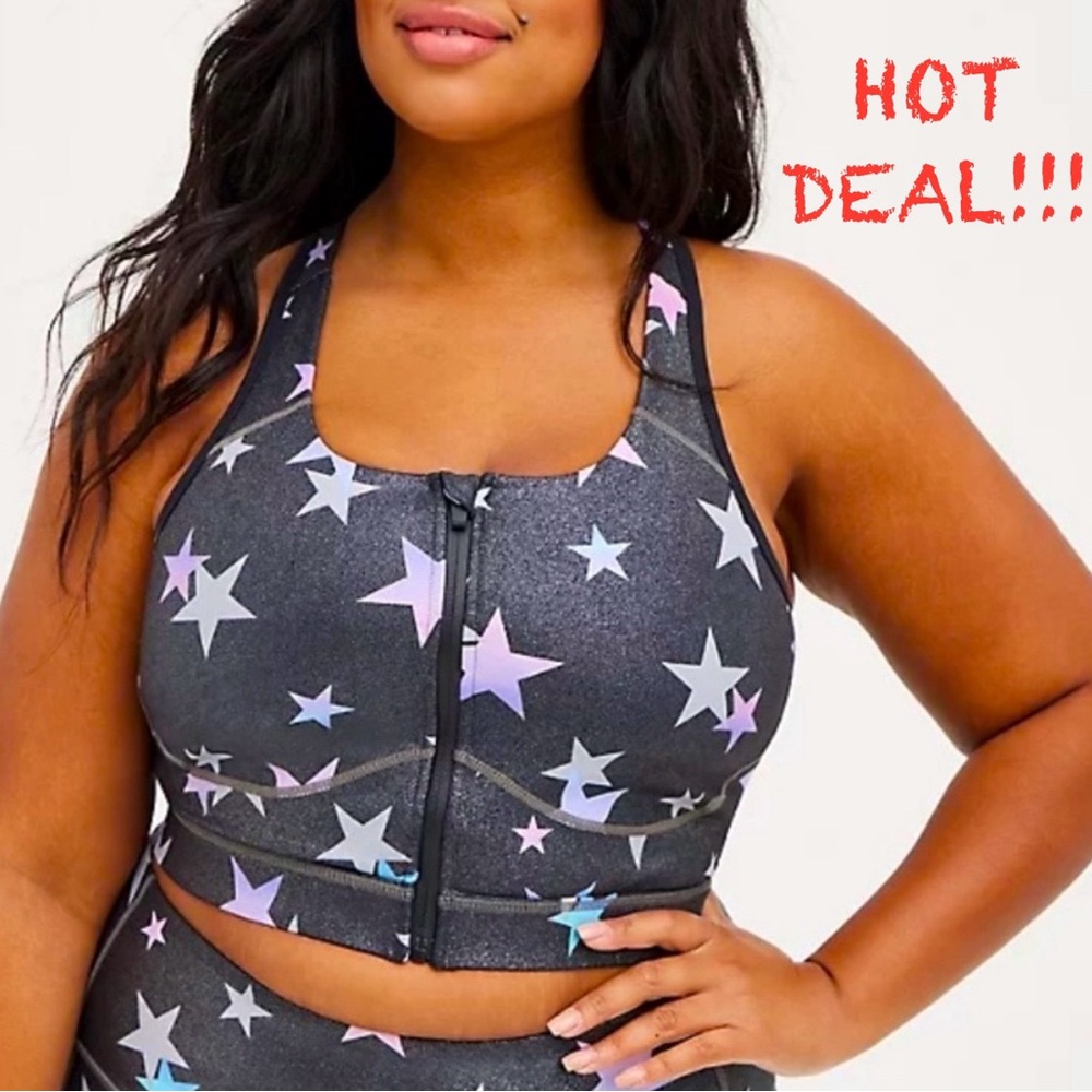 Torrid Zip-Front Star Sports Bra! Size 0X